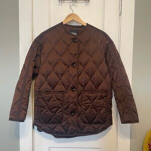 Zara Women's Chocolate quilted Puffer Jacket. NWT Size M
